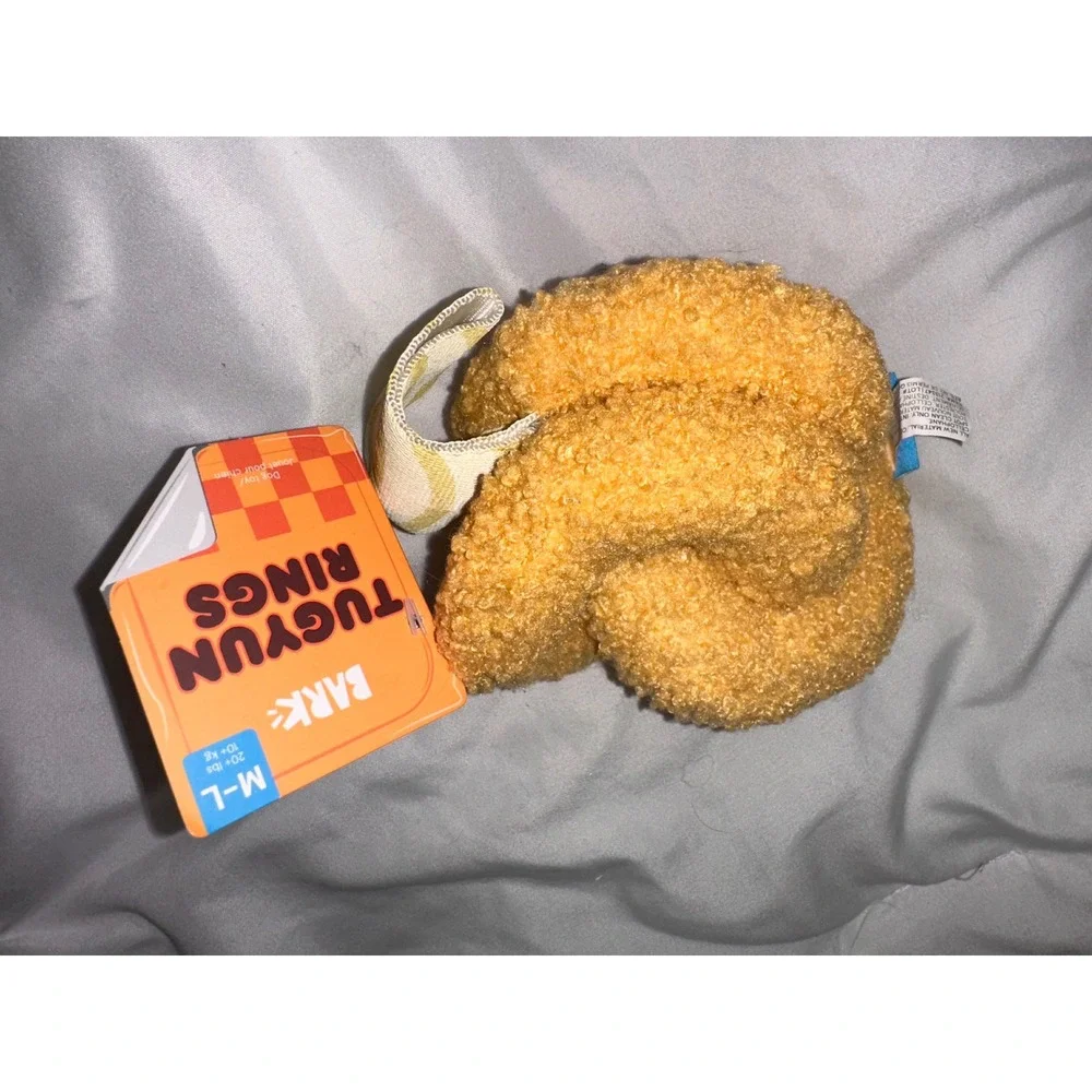 Barkbox Tugyun Rings Dog Toy Medium Large Yellow Plush Tug Toy‎ bark box